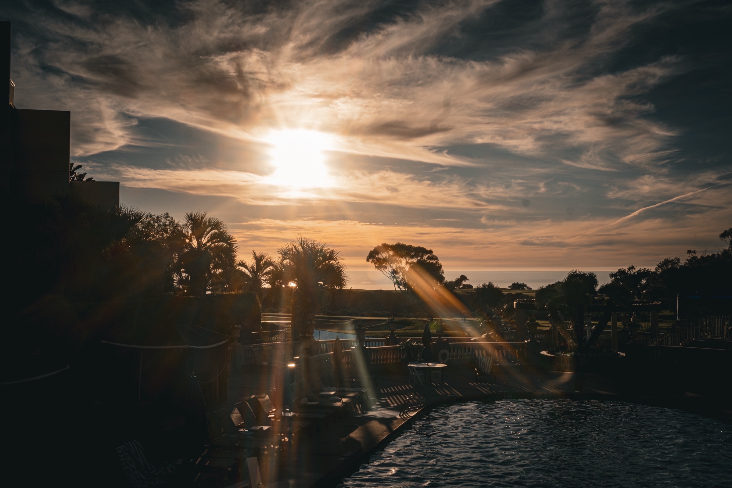 Golf trip sunset view